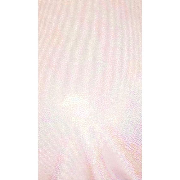 Good American Foiled Tiny Ties Triangle Bikini Top in Metallic White Size 2 - Picture 4 of 10